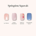 Springtime Squovals press-on nails in blue shade