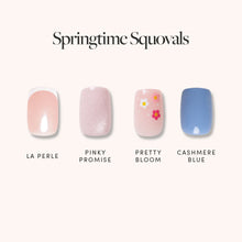 Springtime Squovals press-on nails in blue shade