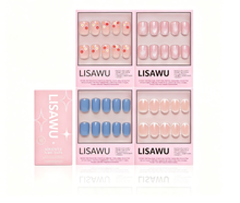 Springtime Squovals press-on nails with glossy finish