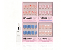 Springtime Squovals press-on nail design - french tip style detail