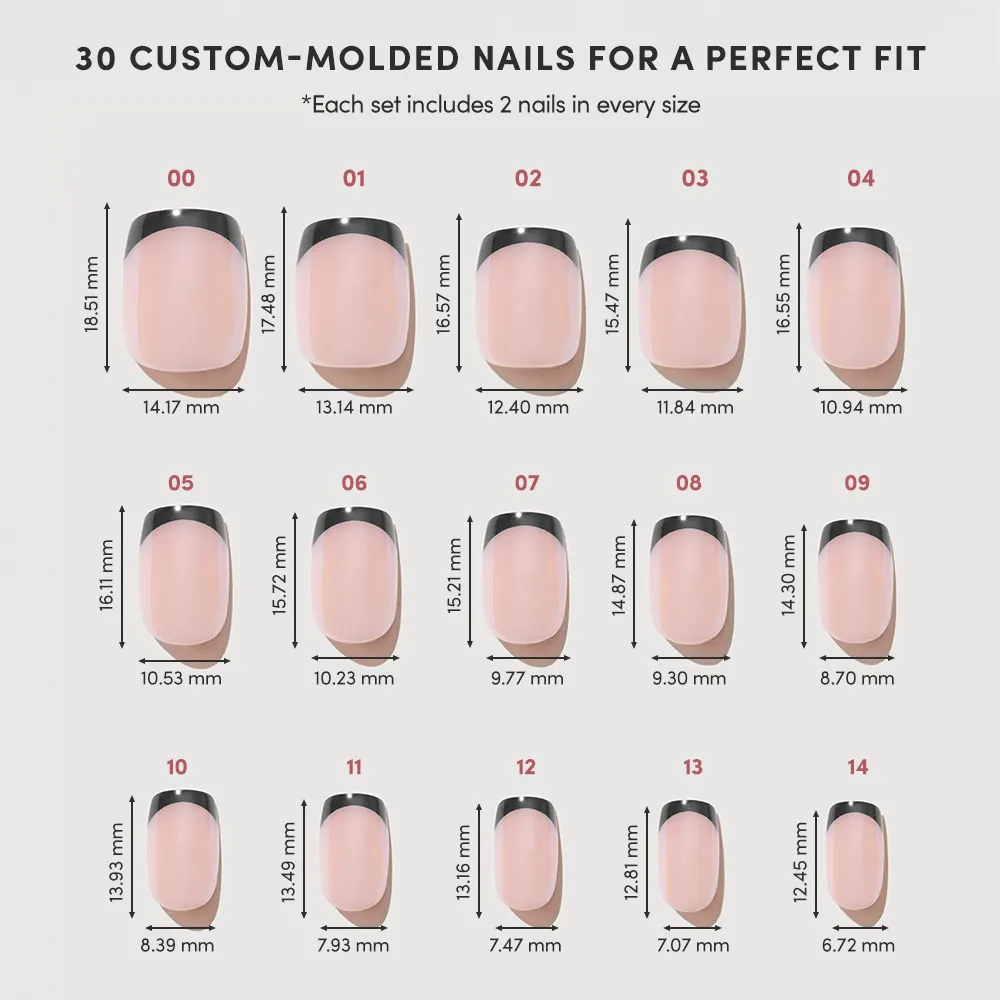 Squid Ink press-on nails with glossy finish