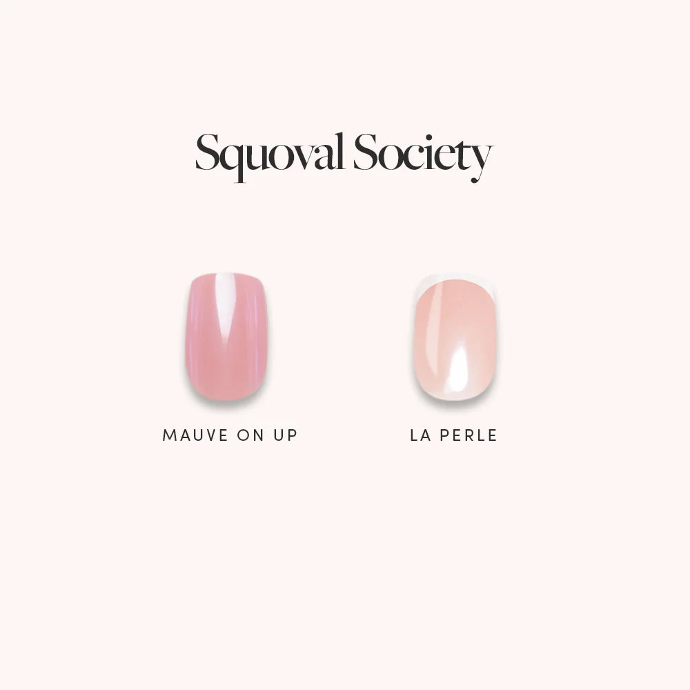Squoval Society Spring Edit press-on nail menu display