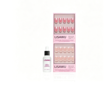 Close-up of Squoval Society nail kit design