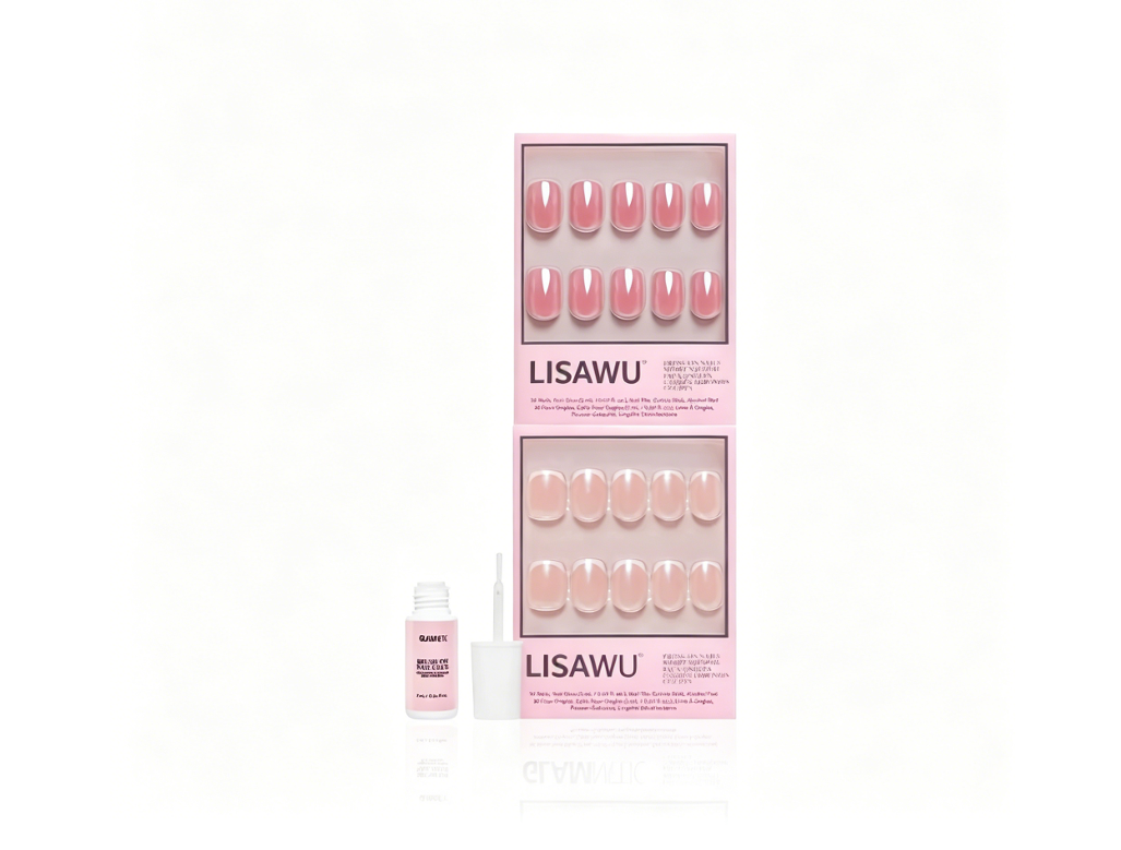 Squoval Society press-on nails lifestyle view