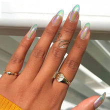 Stardust press-on nails in silver shade