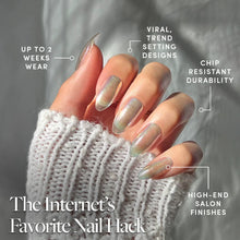 Stardust press-on nail design - solid color style detail