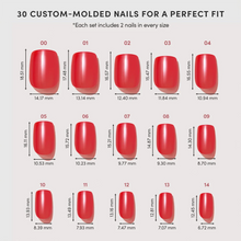 Statement Red press-on nail design - solid color style detail