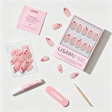 Strawberry Bits press-on nails with glossy finish