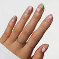 Strawberry Matcha press-on nails in green shade
