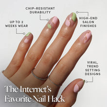 Strawberry Matcha press-on nails - oval shape, short length