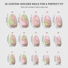 Strawberry Matcha press-on nail design - solid color style detail