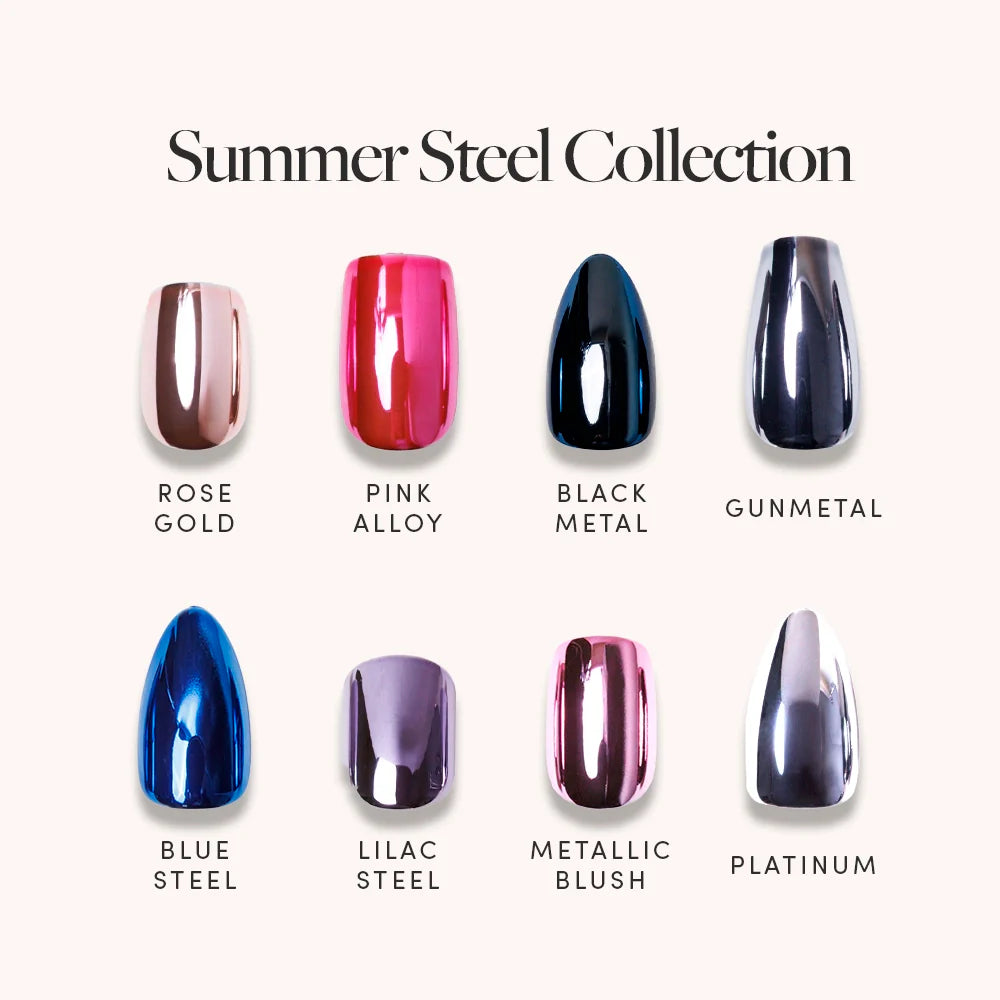 Lisawu Summer Steel Collection press-on nail bundle style selection