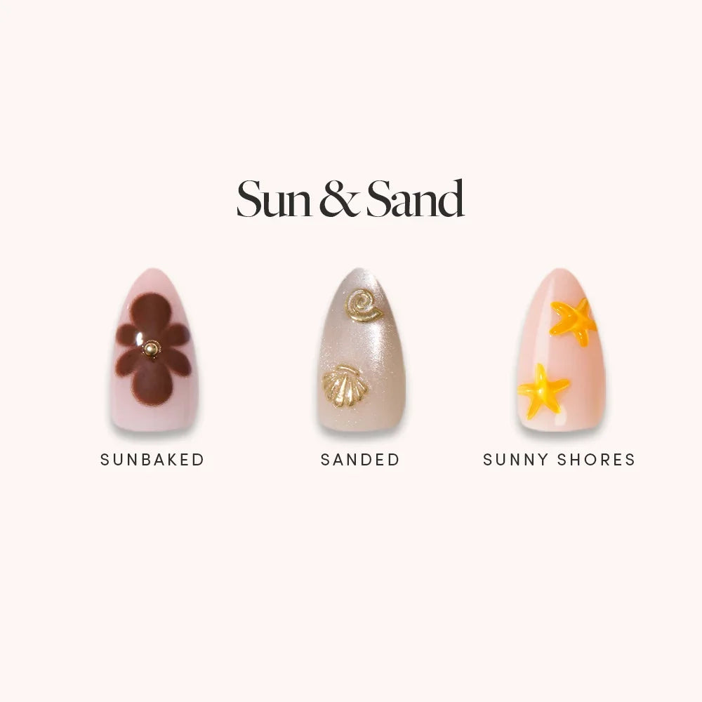 Lisawu Sun & Sand press-on nail bundle style selection