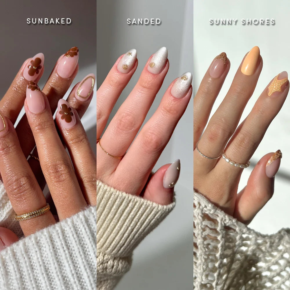 Lisawu Sun & Sand press-on nail bundle manicure lifestyle photo