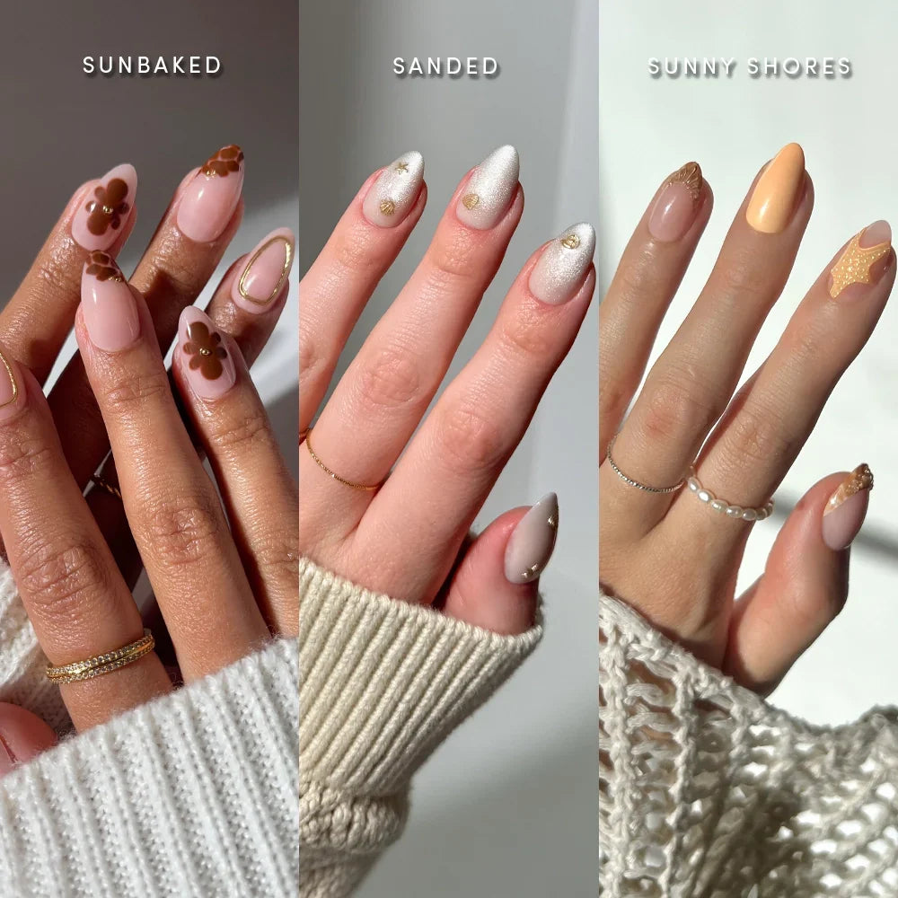 Lisawu Sun & Sand press-on nail bundle manicure lifestyle photo