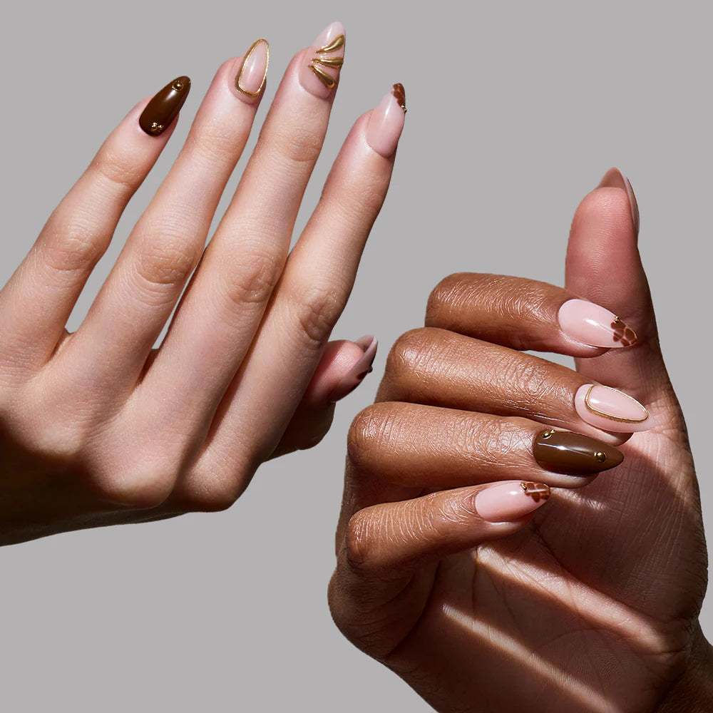 Sunbaked press-on nails in nude shade