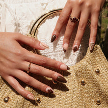 Sunbaked press-on nail design - patterns style detail
