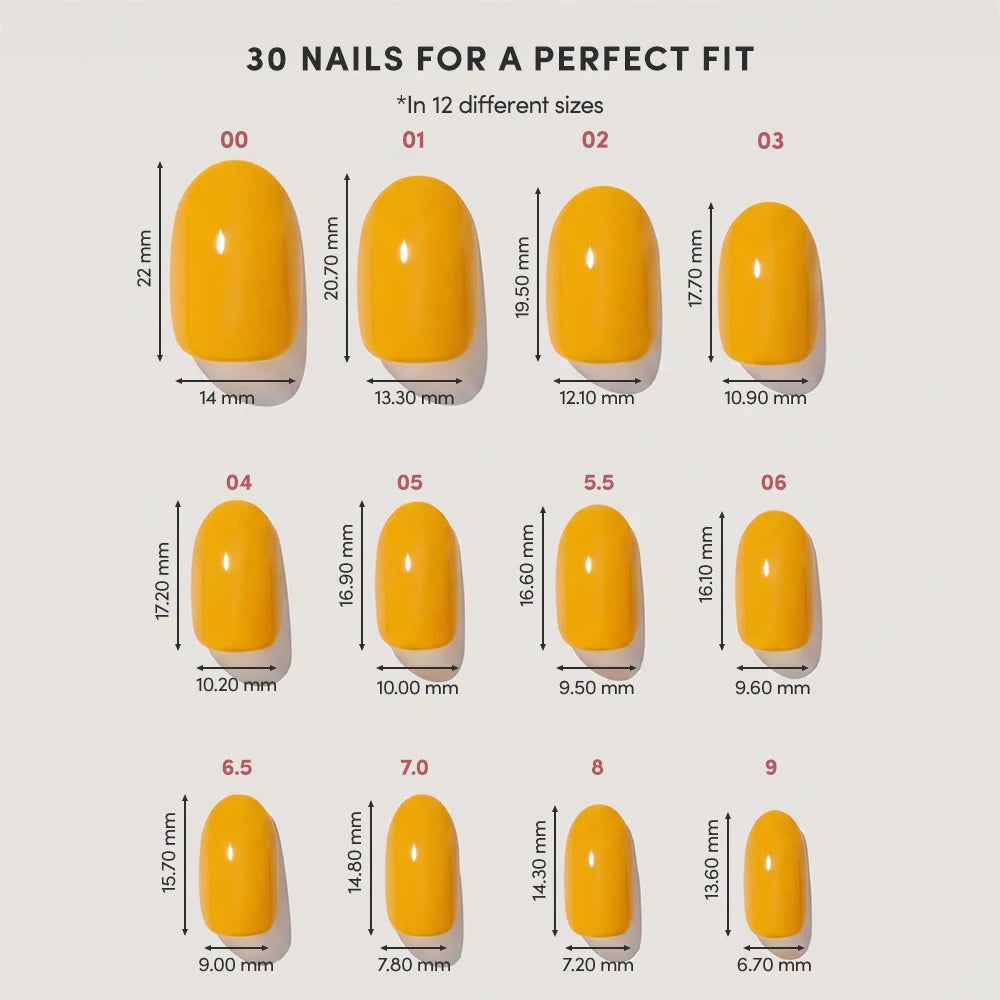 Sunset Orange press-on nail bundle - full set view