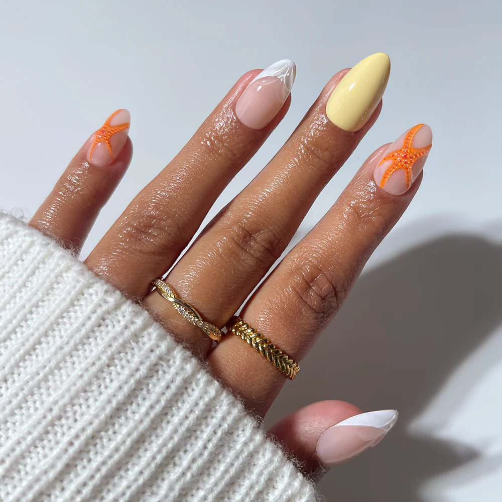 Sunset Tide press-on nails in nude shade