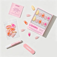 Sunset Tide press-on nails with glossy finish