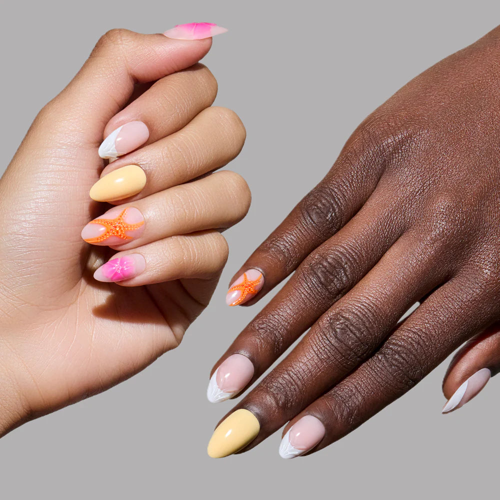 Sunset Tide press-on nails in pink shade