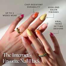 Sunset Tide press-on nails - almond shape, short length
