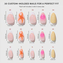 Sunset Tide press-on nail design - 3d style detail