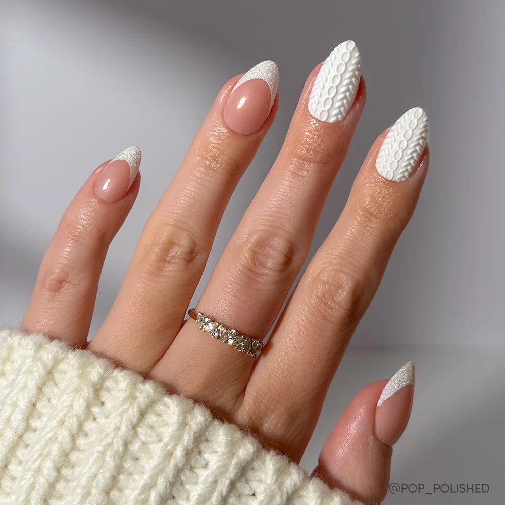 Sweater Weather press-on nails in nude shade