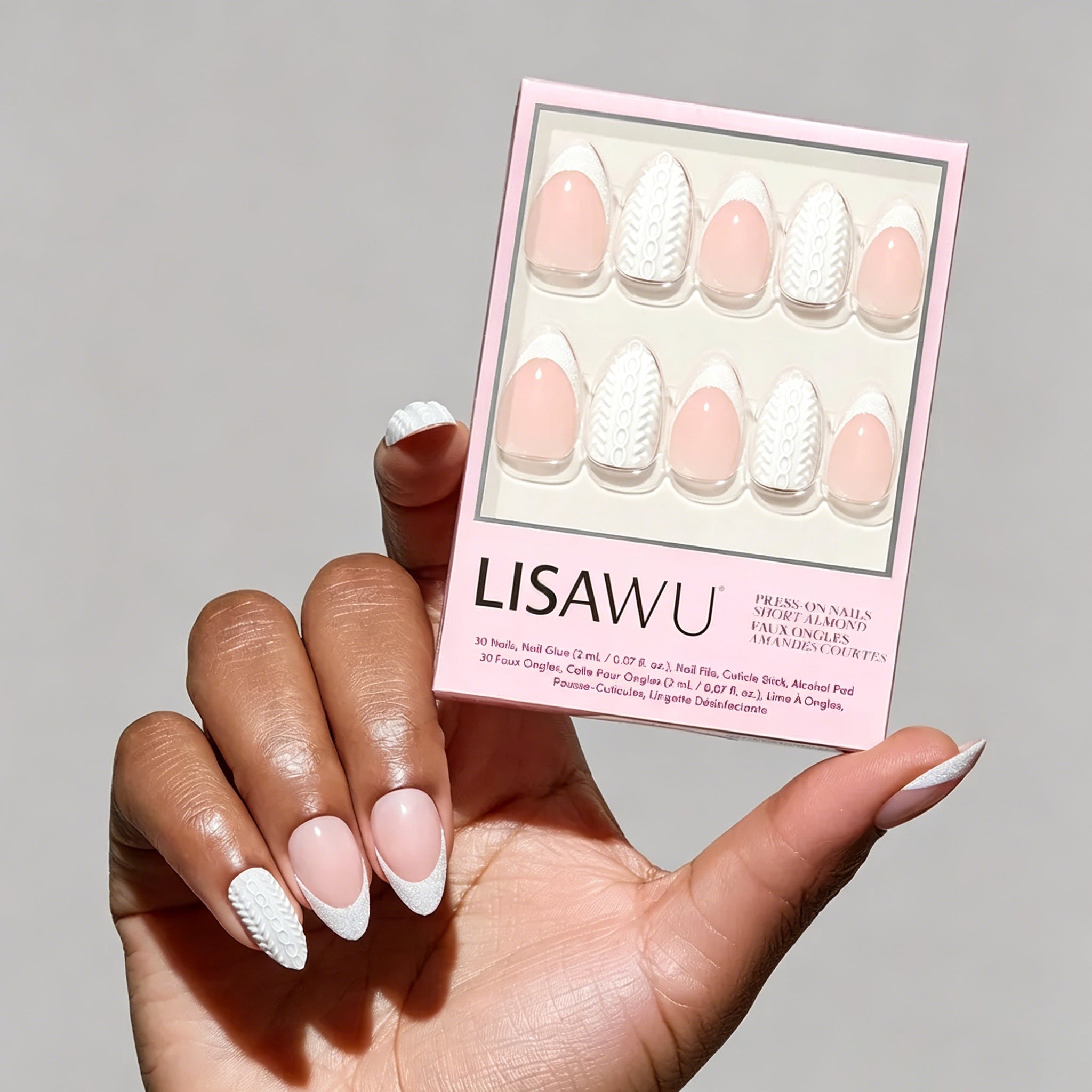 Sweater Weather press-on nails in white shade