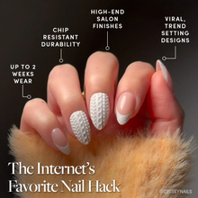 Sweater Weather press-on nails - almond shape, short length