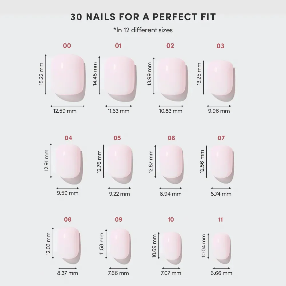Sweetie Set press-on nail design - solid color style detail