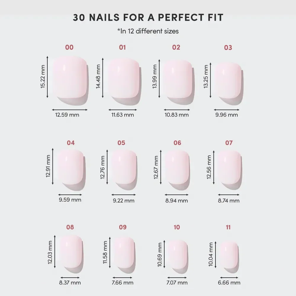 Sweetie Set press-on nail design - solid color style detail