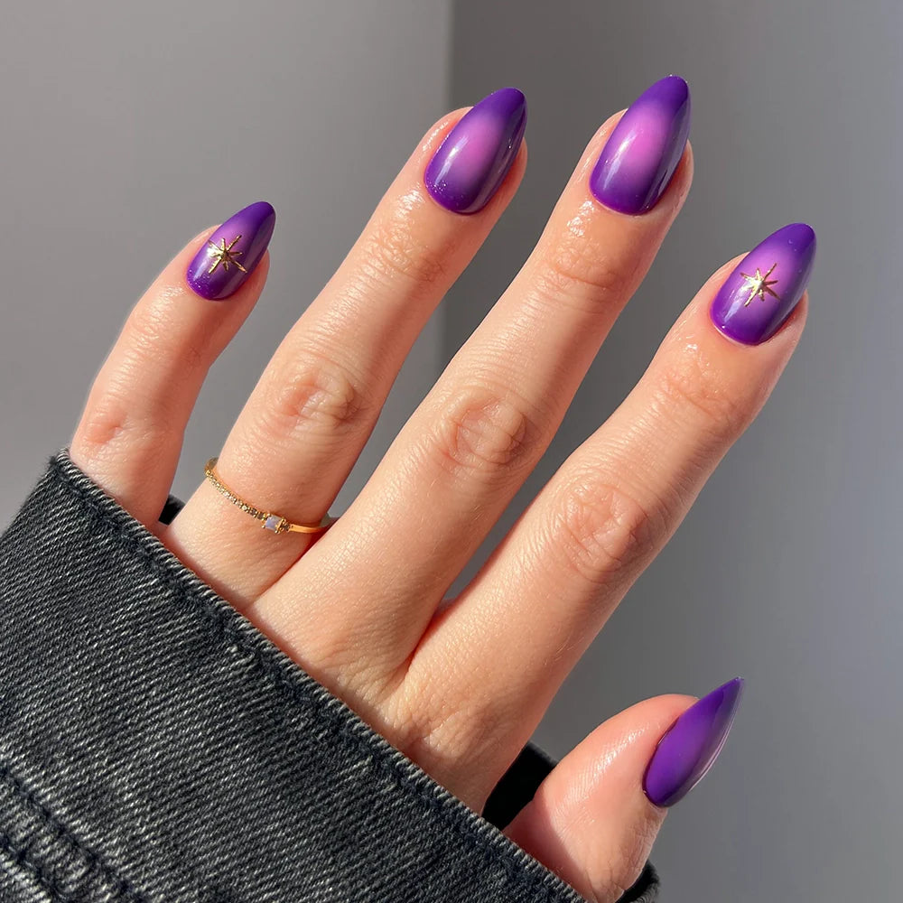 Tarot press-on nails in purple shade