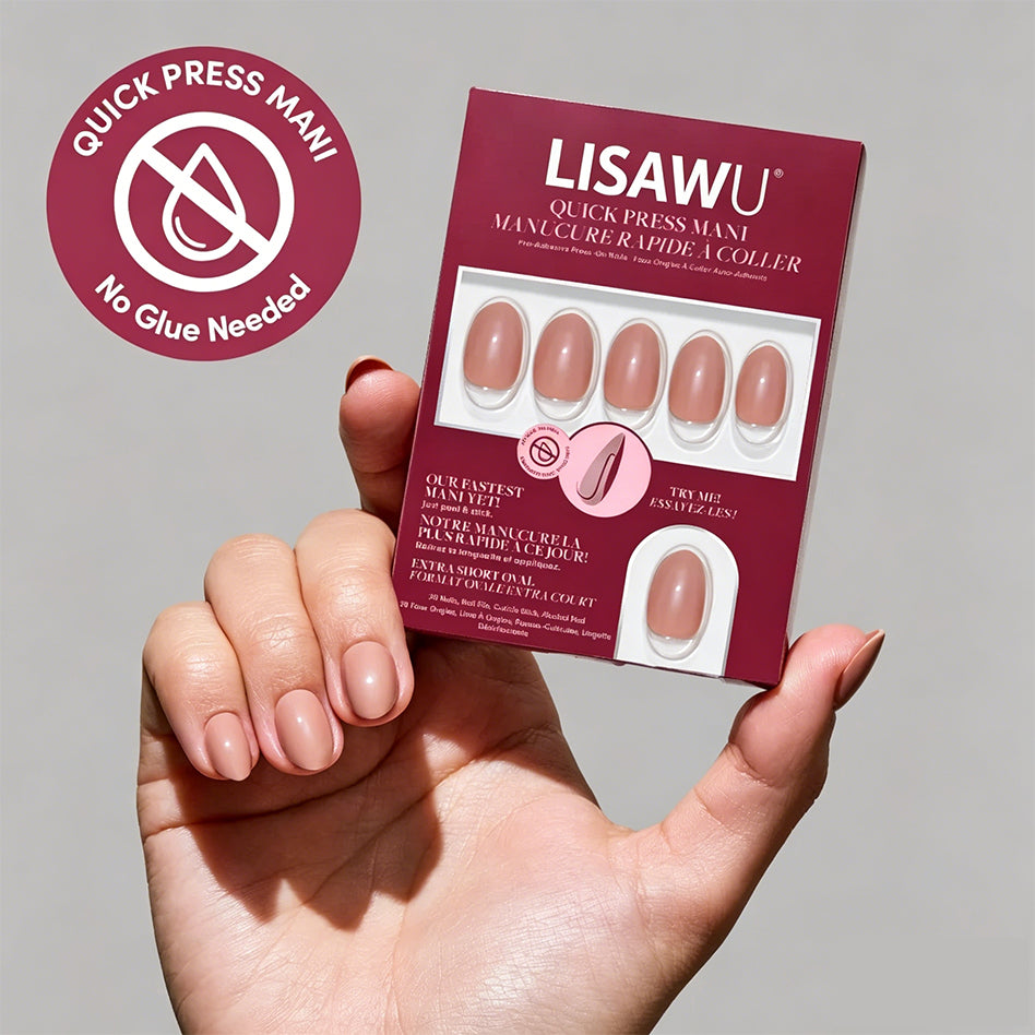 Teddy press-on nails with glossy finish
