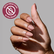 Teddy press-on nails - oval shape, extra short length