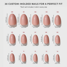 Teddy press-on nail design - solid color style detail