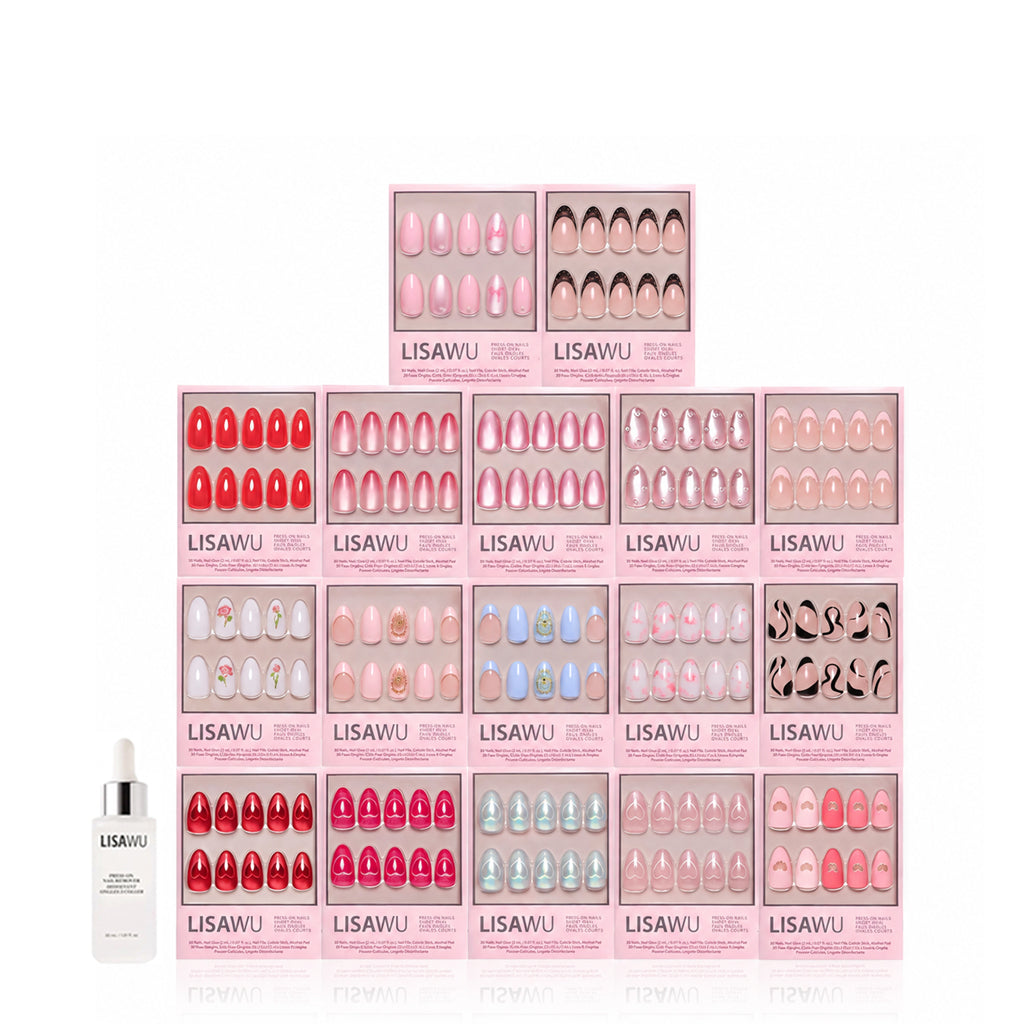 The Almond Crush press-on nails in blue shade