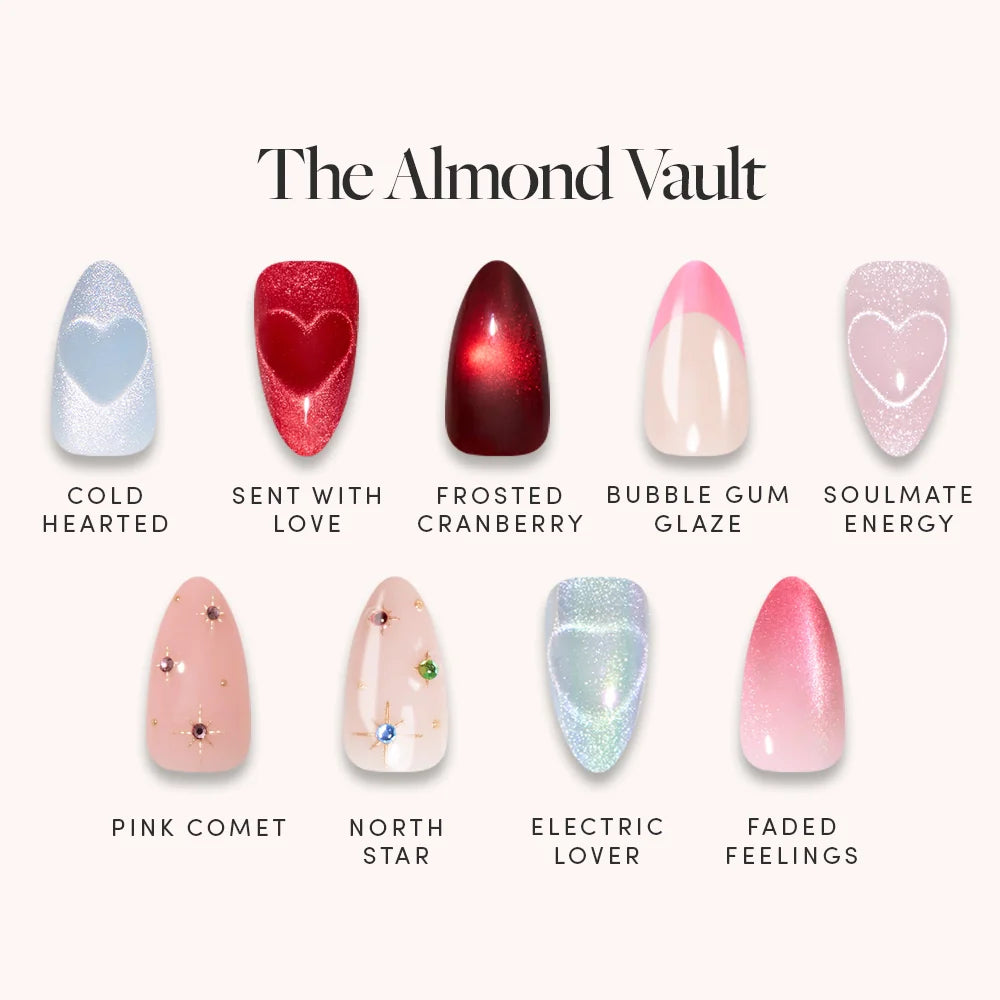 Lisawu The Almond Vault press-on nail bundle style selection