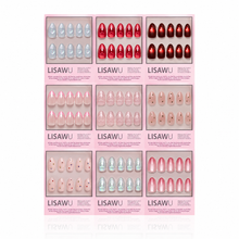 The Almond Vault press-on nails in blue shade