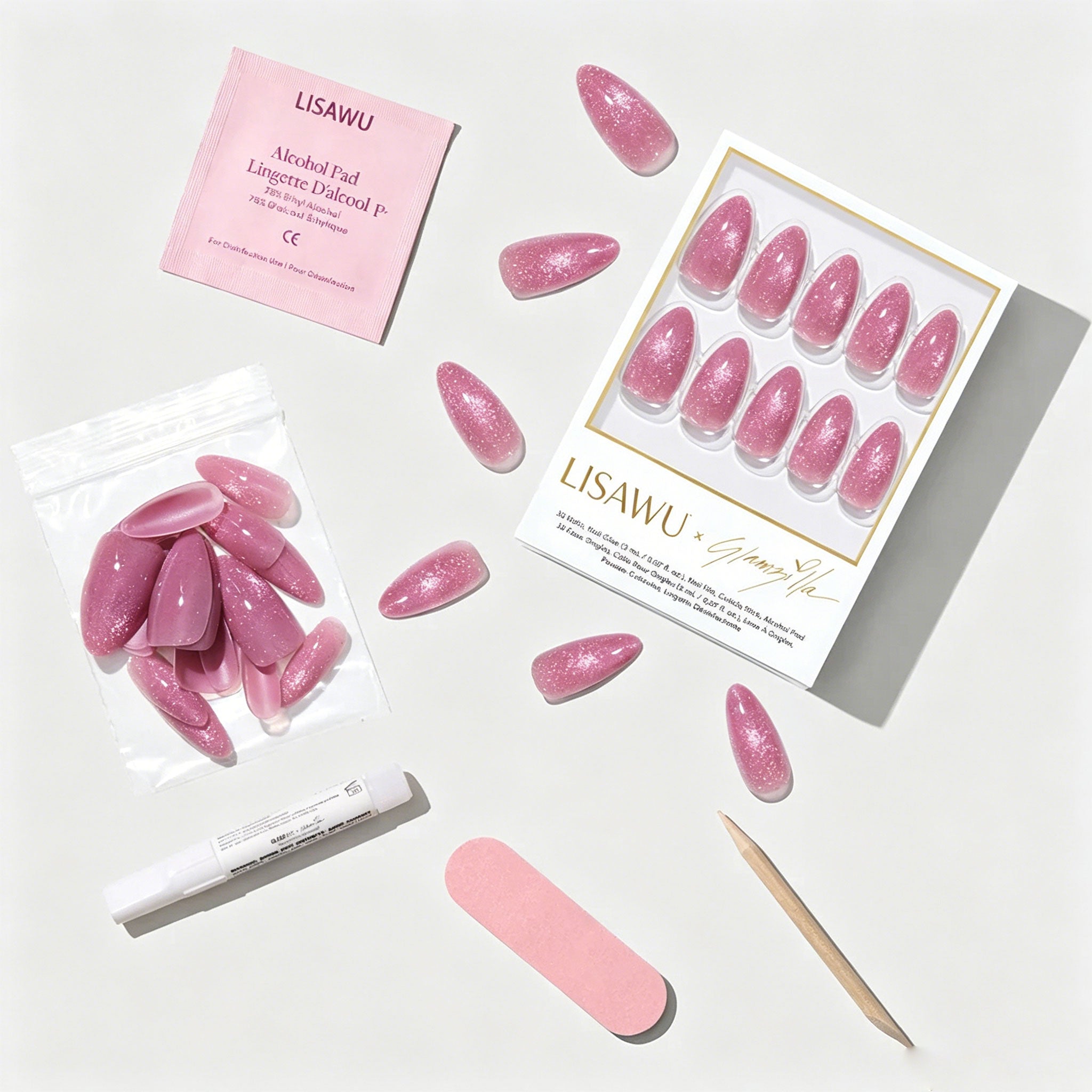 THE BEAUTY BLUEPRINT press-on nails - almond shape, medium length