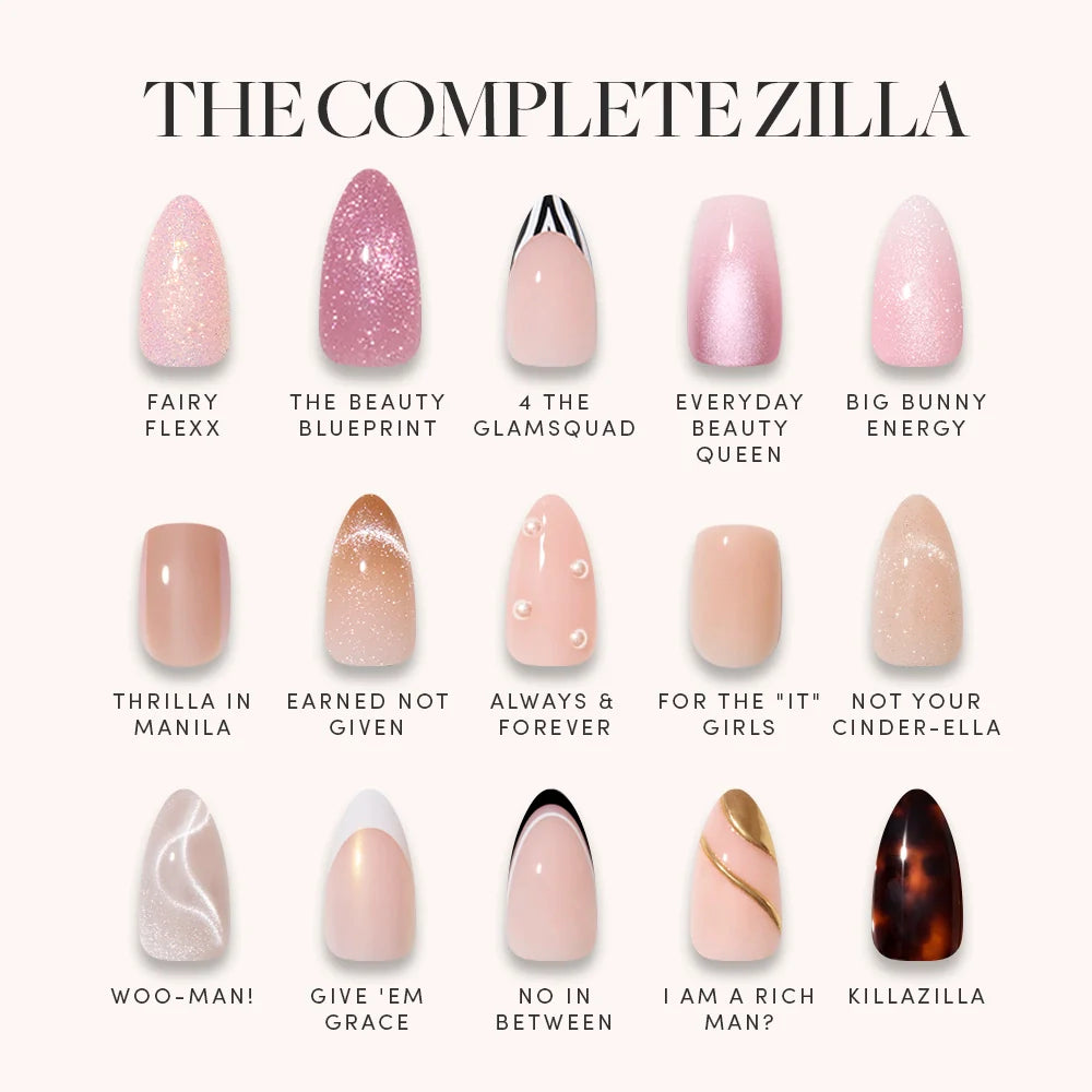 Lisawu THE COMPLETE ZILLA press-on nail bundle style selection