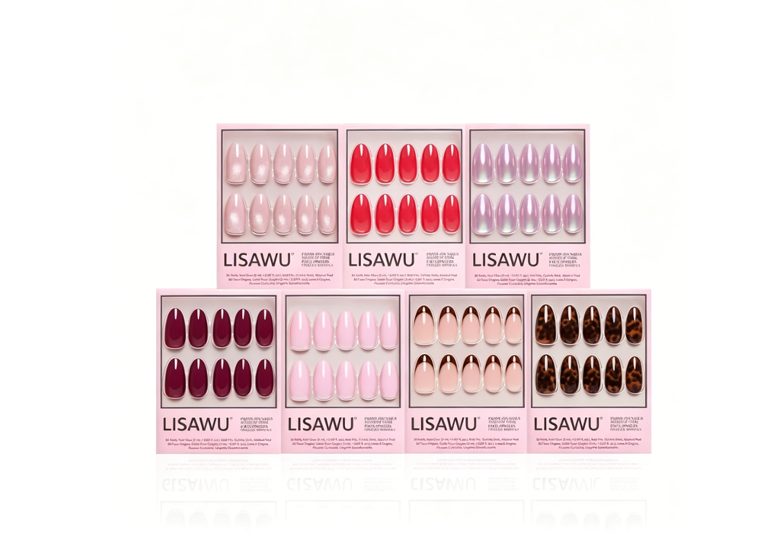 The Medium Almond Edit press-on nails in brown shade