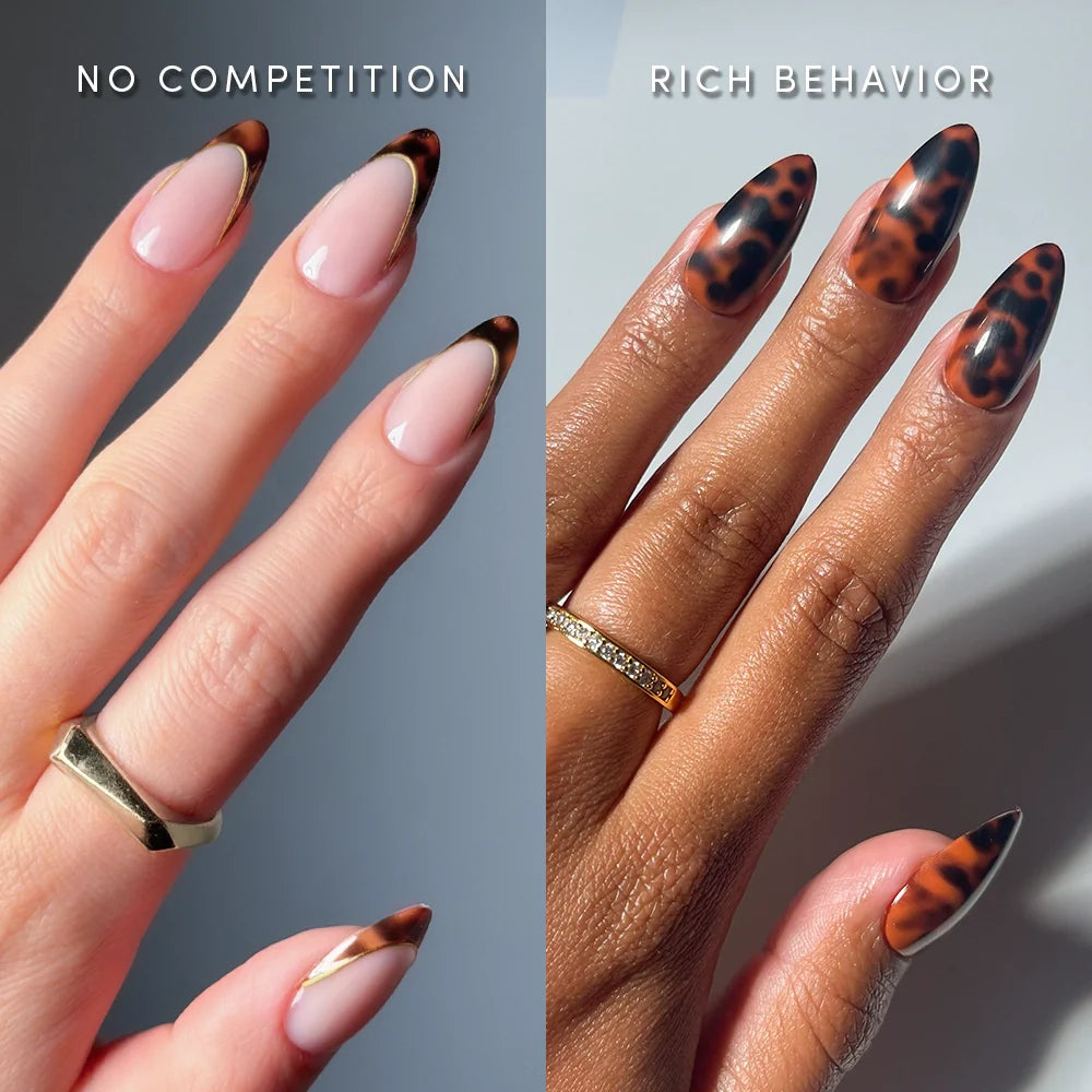Lisawu The Medium Almond Tortoiseshell Duo press-on nail bundle manicure lifestyle photo