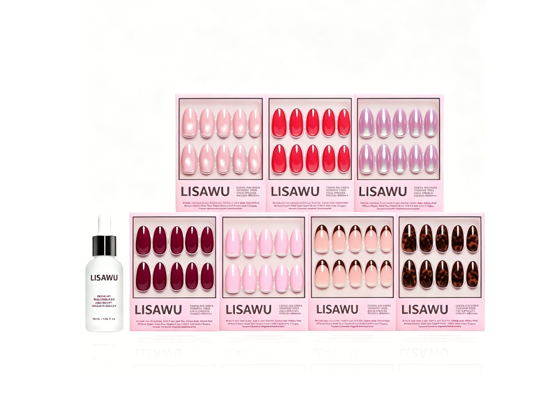 The Medium Oval Edit press-on nails in black shade