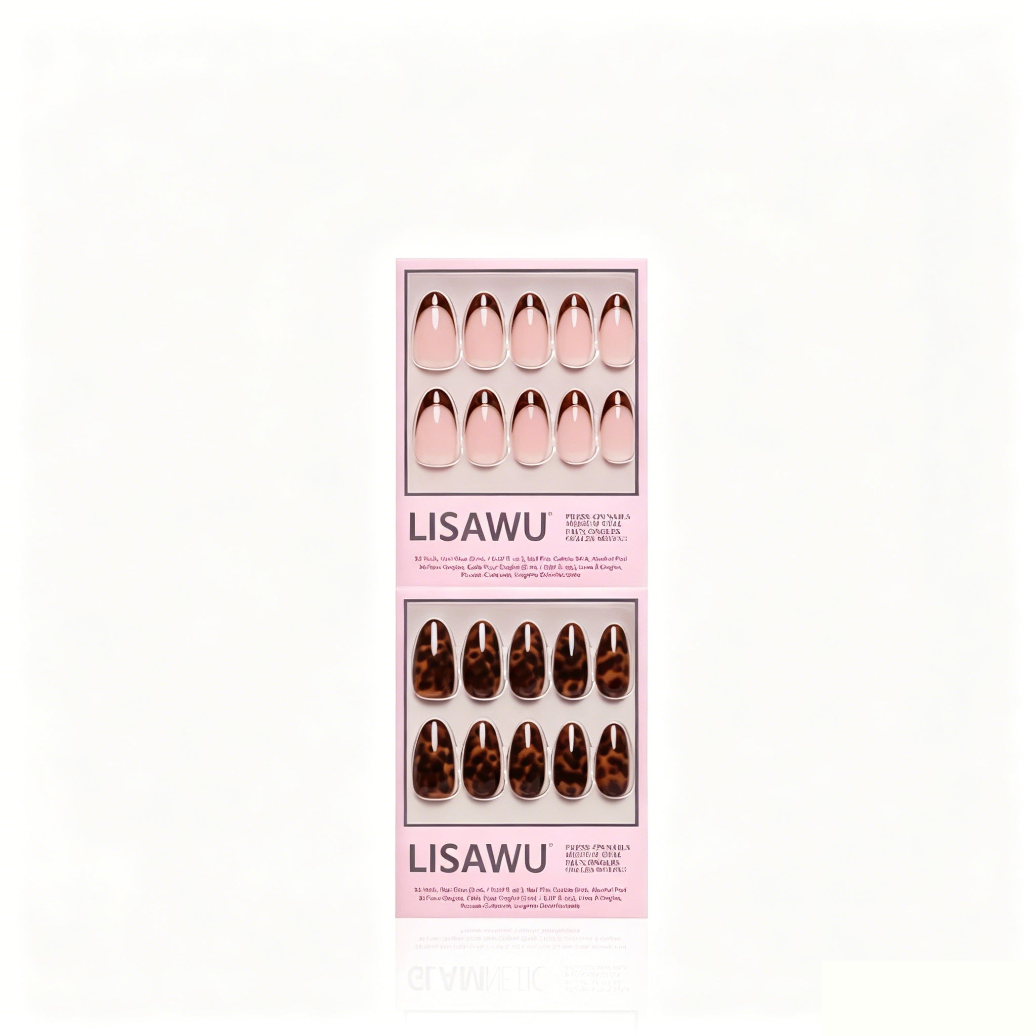 The Medium Oval Tortoiseshell Duo press-on nails in black shade