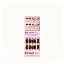 The Medium Oval Tortoiseshell Duo press-on nails in black shade