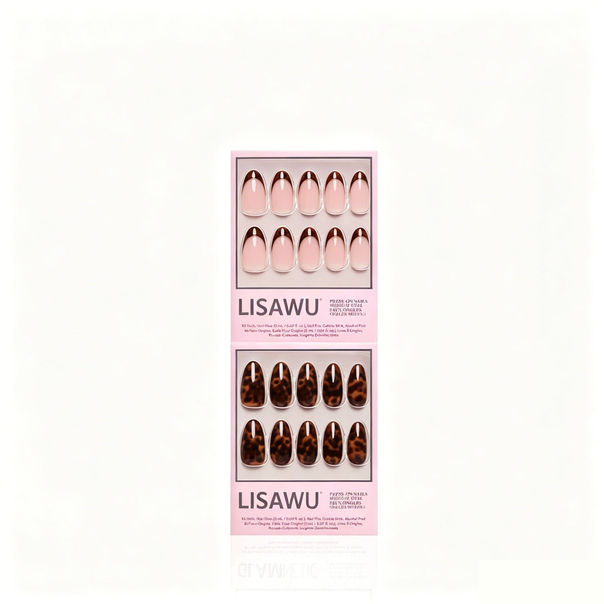 The Medium Oval Tortoiseshell Duo press-on nails in black shade