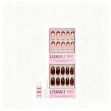 The Medium Oval Tortoiseshell Duo press-on nails in brown shade
