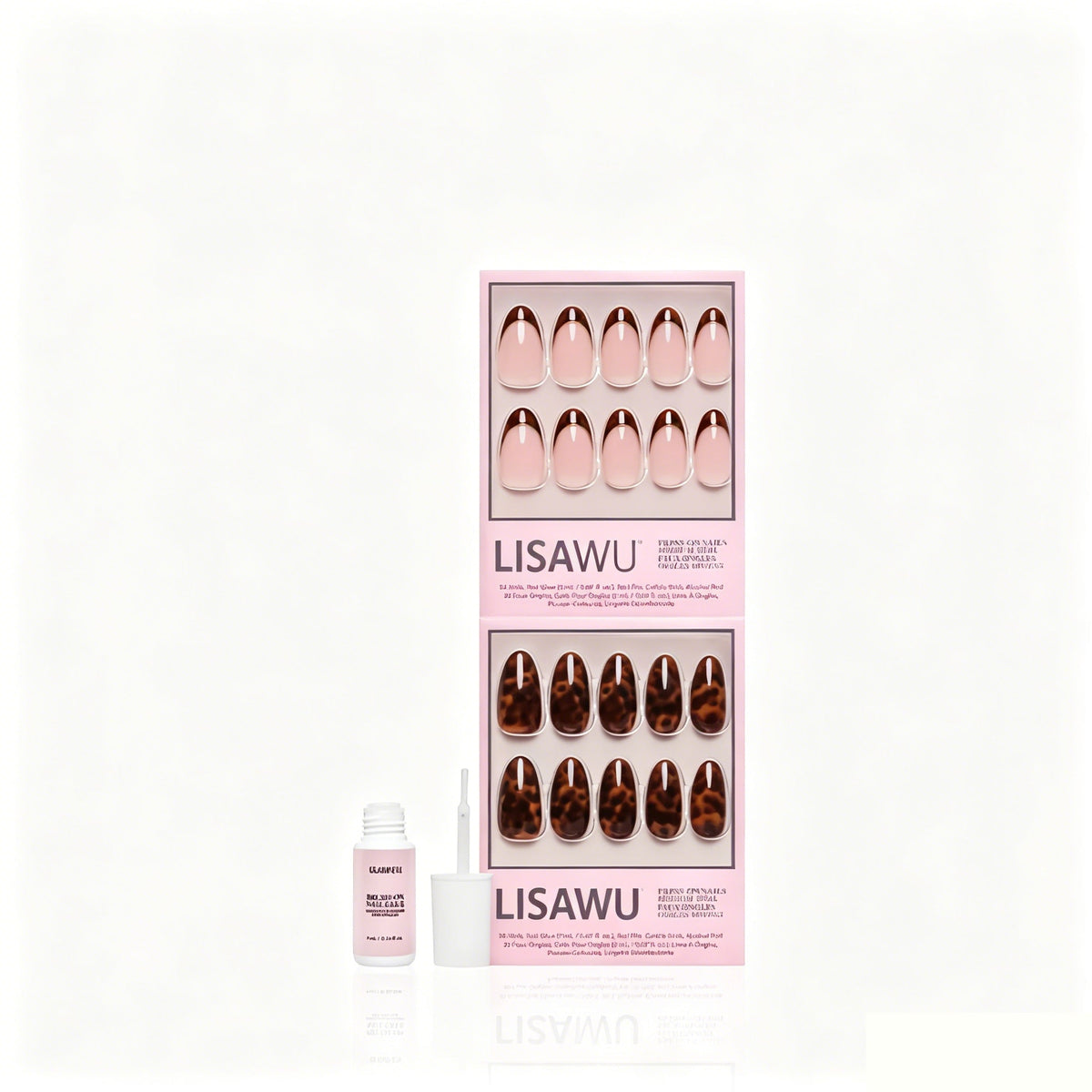 The Medium Oval Tortoiseshell Duo press-on nails in brown shade