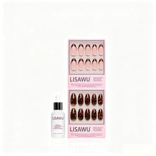 The Medium Oval Tortoiseshell Duo press-on nails in nude shade